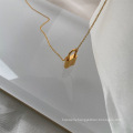 Shangjie kalung danity o shape chain necklace beautiful gold plated necklace fashion lock pendant necklace